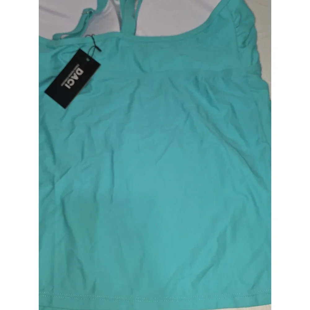 NWT Daci 2 Piece Swimsuit Turquoise and Black Woman's Size 20W